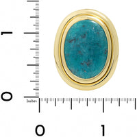 18K Yellow Gold Bezel Set Oval Shaped Paraiba Slice Ring