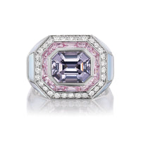 Sorellina Platinum One-of-a-Kind Violet Spinel, Garnet, and Diamond Nomad Cocktail Ring