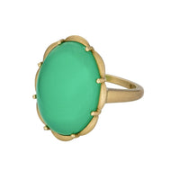 Elva 18K Yellow Gold Oval Chrysoprase Margot Ring