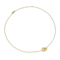 Crossover Trio Chain Necklace 18K Yellow Gold with Diamonds, 18.5mm