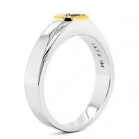 18K White Gold Fancy Yellow Emerald Diamond Ring