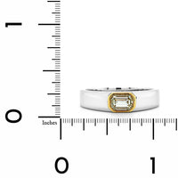 18K White Gold Fancy Yellow Emerald Diamond Ring