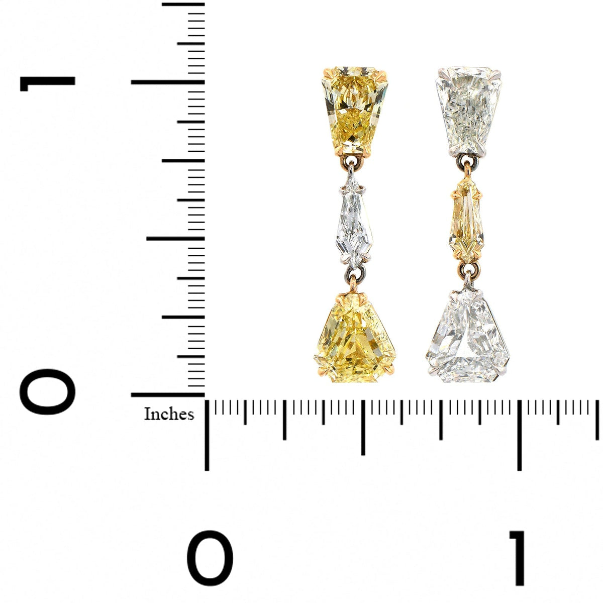Platinum & 18K Yellow Gold Diamond Drop Earrings