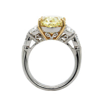 Platinum and 18K Yellow Gold Oval Diamond Engagement Ring