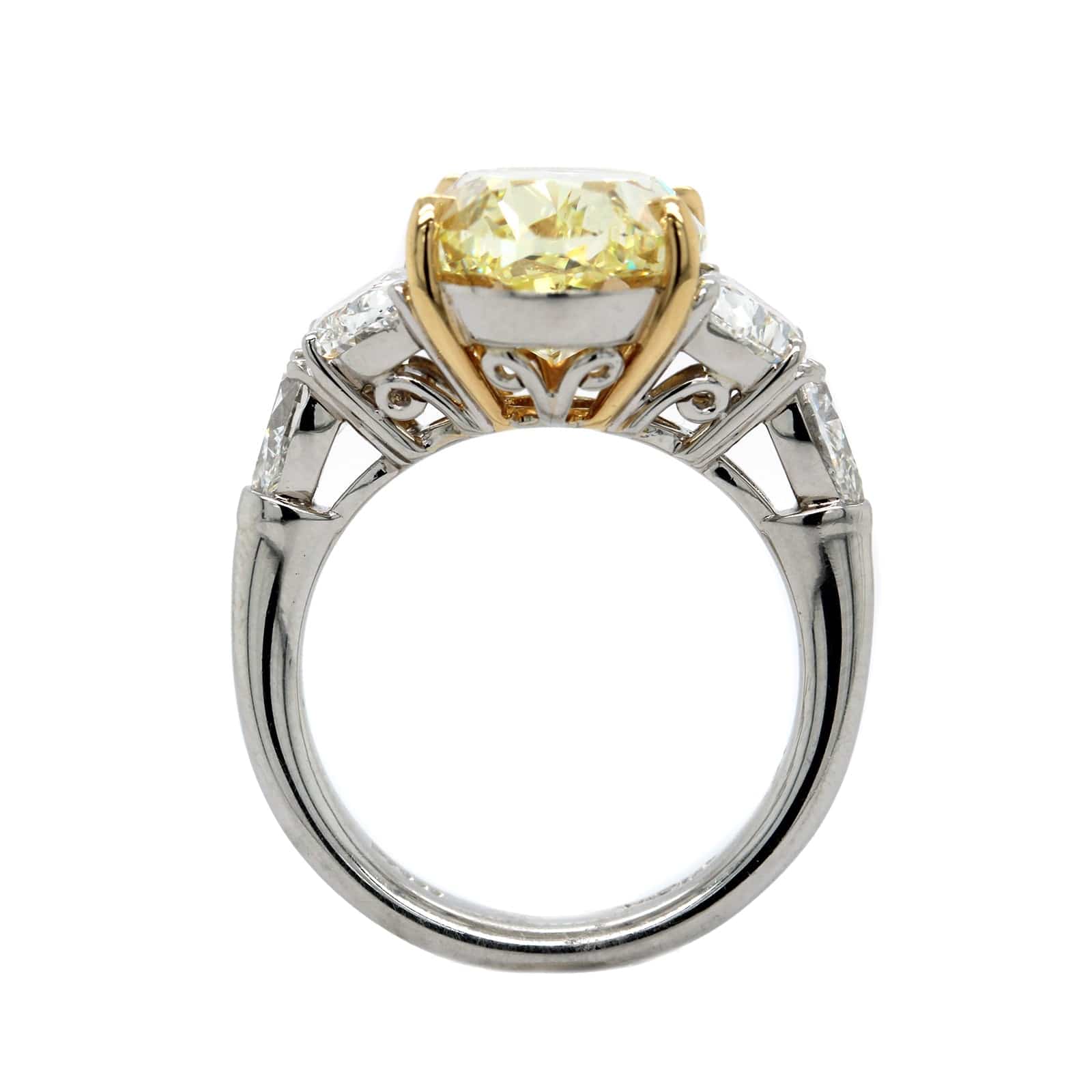 Platinum and 18K Yellow Gold Oval Diamond Engagement Ring