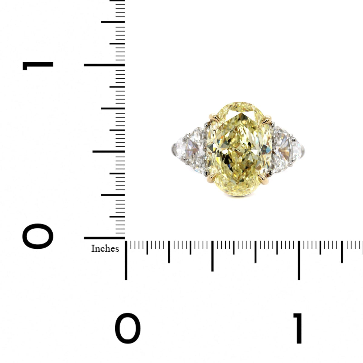 Platinum and 18K Yellow Gold Oval Diamond Engagement Ring