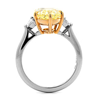 Platinum 3 Stone Pear Shaped and Cadillac Diamond Engagement Ring