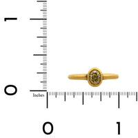 18K Yellow Gold Bezel Set Yellow Oval Diamond Ring