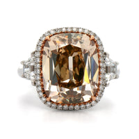 Platinum and 18K Rose Gold 3 Stone Fancy Brown Diamond Ring