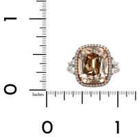 Platinum and 18K Rose Gold 3 Stone Fancy Brown Diamond Ring