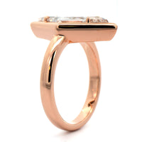 18K Rose Gold Lozenge Cut Pinkish Brown Diamond Ring