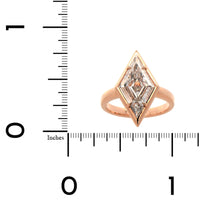 18K Rose Gold Lozenge Cut Pinkish Brown Diamond Ring