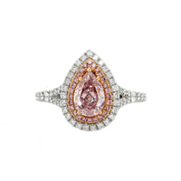 Platinum and 18K Rose Gold Pink Diamond Ring