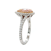 Platinum and 18K Rose Gold Pink Diamond Ring