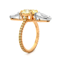 Bayco 18K Yellow Gold and Platinum Fancy Yellow Diamond Ring