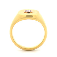 18K Yellow and 20K Rose Gold Bezel Set Pink Diamond Ring