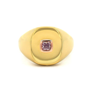 18K Yellow and 20K Rose Gold Bezel Set Pink Diamond Ring