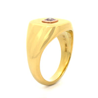 18K Yellow and 20K Rose Gold Bezel Set Pink Diamond Ring