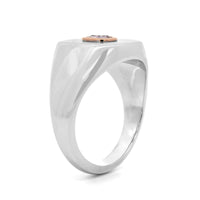 18K White and 20K Rose Gold Bezel Set Pink Diamond Ring