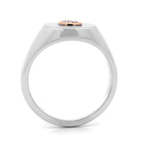 18K White and 20K Rose Gold Bezel Set Pink Diamond Ring