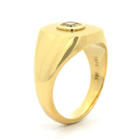 18K Yellow Gold Bezel Set Yellow Diamond Signet Ring