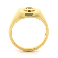 18K Yellow Gold Bezel Set Yellow Diamond Signet Ring