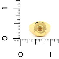 18K Yellow Gold Bezel Set Yellow Diamond Signet Ring