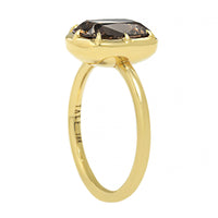 18K Yellow Gold Cushion Shaped Brown Diamond Ring