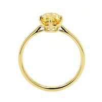 18K Yellow Gold Emerald Shaped Yellow Diamond Ring