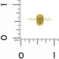 18K Yellow Gold Emerald Shaped Yellow Diamond Ring
