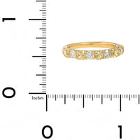 18K Yellow Gold and Platinum Alternating Fancy Yellow and White Diamond Band