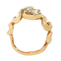 Vanessa Fernandez 18K Yellow Gold One Of A Kind Brown and Yellow Diamond Toi Et Moi Ring