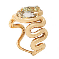 Vanessa Fernandez 18K Yellow Gold One Of A Kind Brown and Yellow Diamond Toi Et Moi Ring