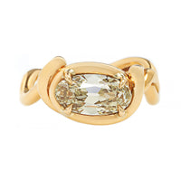 Vanessa Fernandez 18K Yellow Gold One Of A Kind Brownish Green Diamond Curva Ring