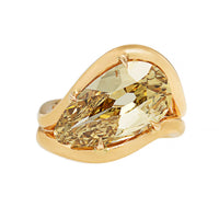 Vanessa Fernandez 18K Yellow Gold One-of-a-Kind Brownish Yellow Diamond Curva Pinky Ring