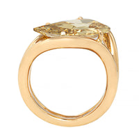 Vanessa Fernandez 18K Yellow Gold One-of-a-Kind Brownish Yellow Diamond Curva Pinky Ring