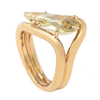 Vanessa Fernandez 18K Yellow Gold One-of-a-Kind Brownish Yellow Diamond Curva Pinky Ring