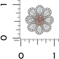 Platinum and 18K Rose Gold Pink and White Diamond Flower Ring
