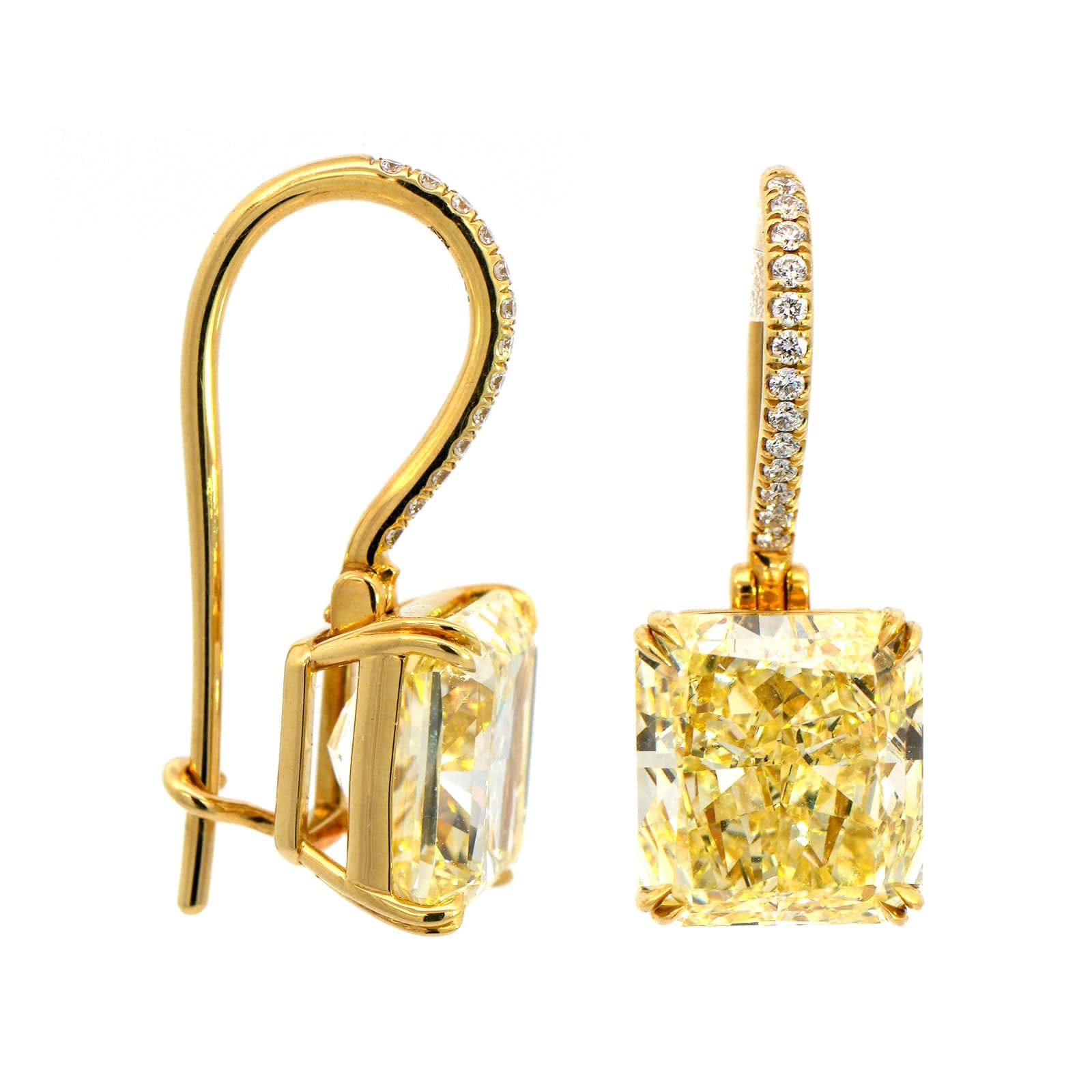 18K Yellow Gold Yellow Diamond Stud Earrings
