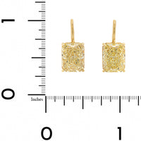 18K Yellow Gold Fancy Yellow Radiant Cut Diamond Drop Earrings