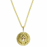18K Yellow Gold Brown Marquise Diamond Pendant