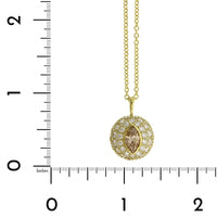18K Yellow Gold Brown Marquise Diamond Pendant