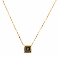 18K Yellow Gold Rose Cut Diamond Pendant Necklace