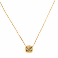18K Yellow Gold Rose Cut Diamond Pendant Necklace