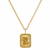 18K Yellow Gold Yellow Diamond Pendant Necklace