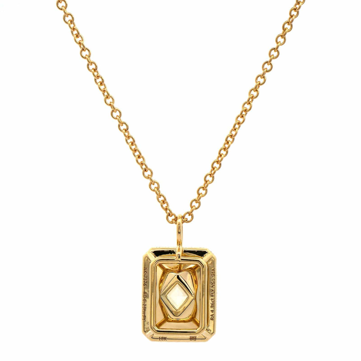 18K Yellow Gold Yellow Diamond Pendant Necklace