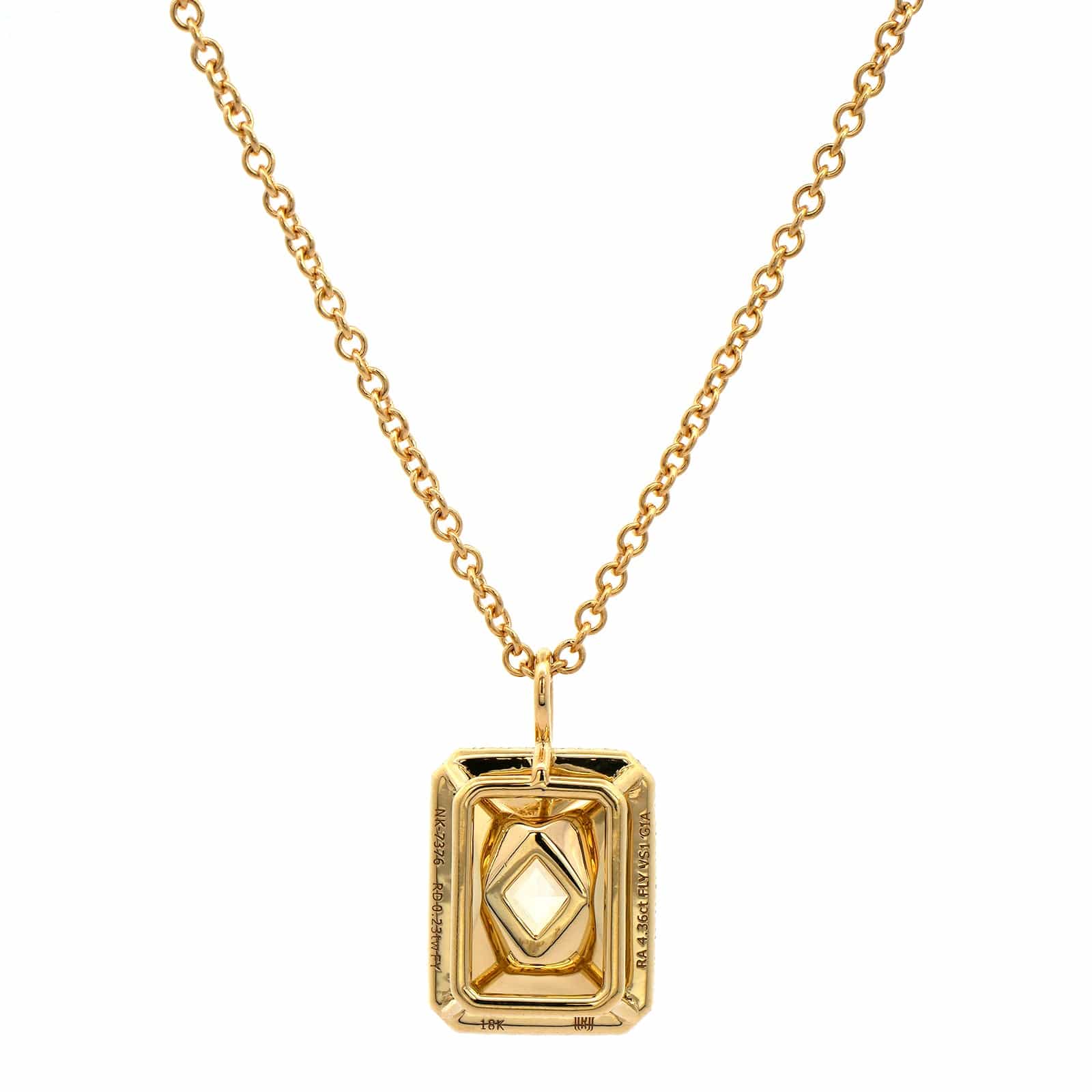 18K Yellow Gold Yellow Diamond Pendant Necklace