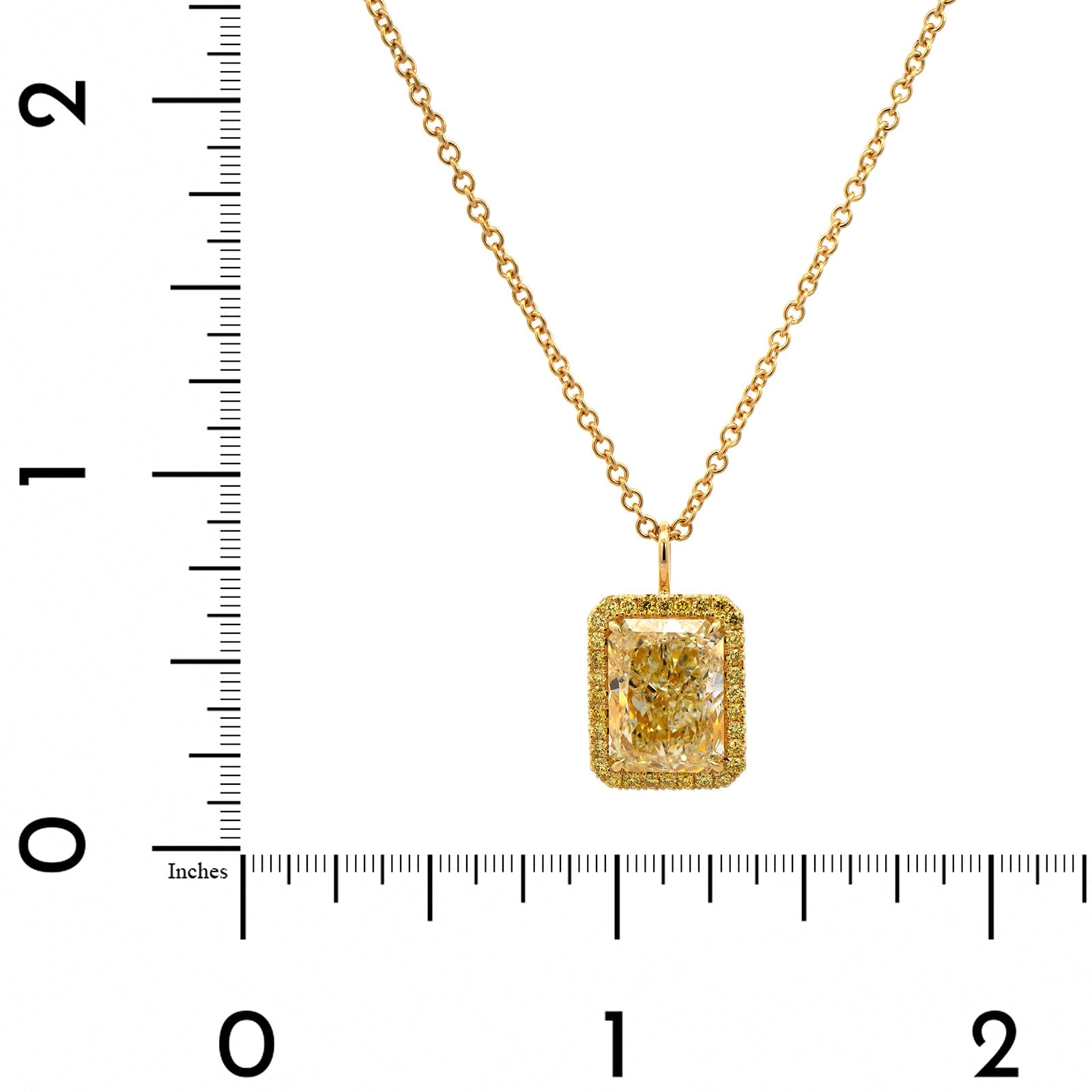 18K Yellow Gold Yellow Diamond Pendant Necklace
