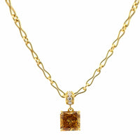 18K Yellow Gold Fancy Diamond Pendant Necklace