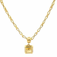 18K Yellow Gold Fancy Diamond Pendant Necklace